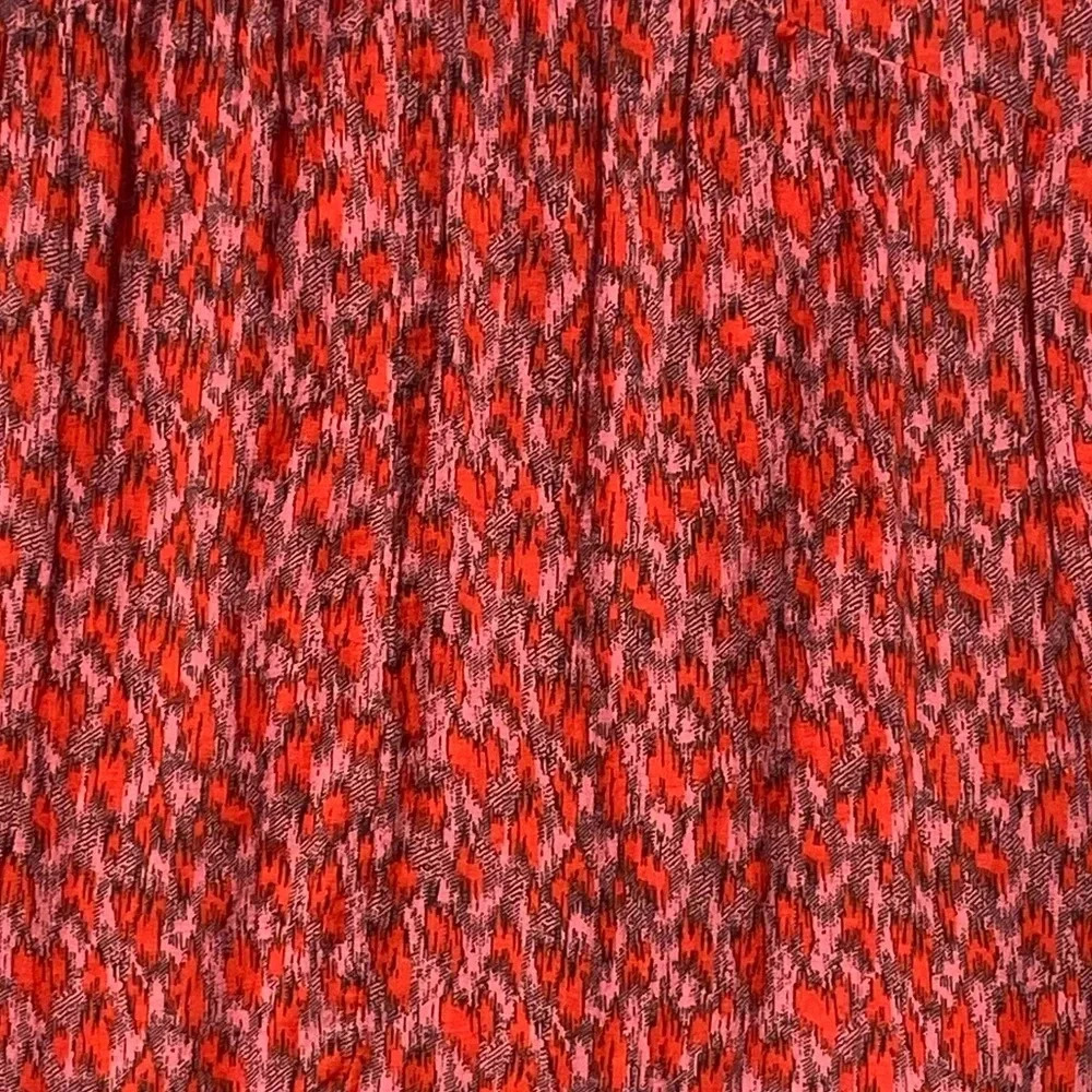 JOIE Women’s Boho Tiered Midi Dress Red and Pink Geo Print Lined size Medium - Picture 4 of 6